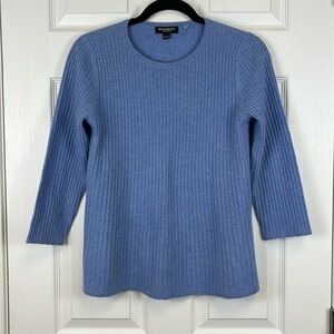 Repeat cashmere blue ribbed sweater sz xs